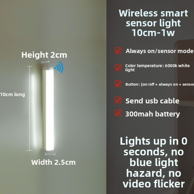 Slim rechargeable LED light 50cm size in hallway