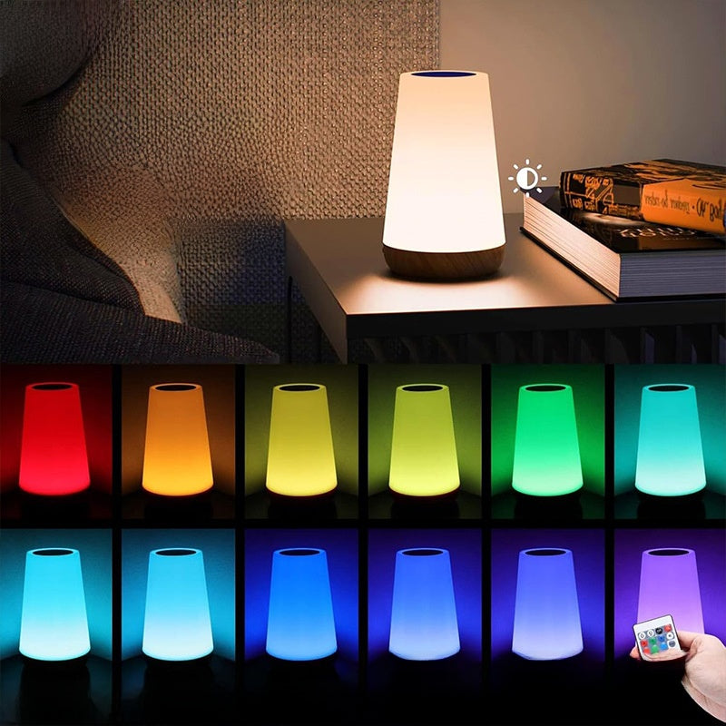 Lumora desk lamp showing touch control base and wireless charging pad