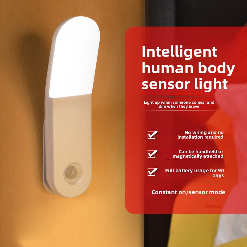 Lumora Motion Sensor Night Light mounted on hallway wall glowing