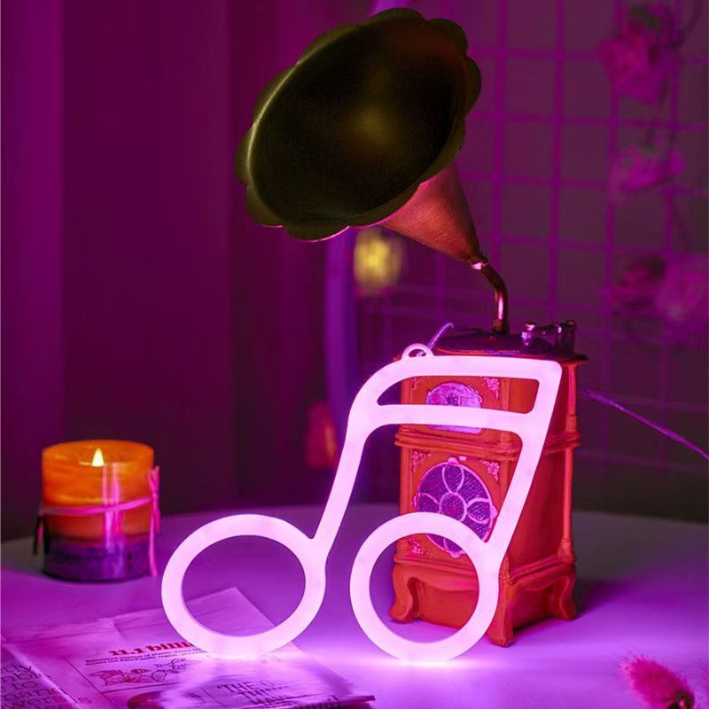 Neon light bat design glowing in dark