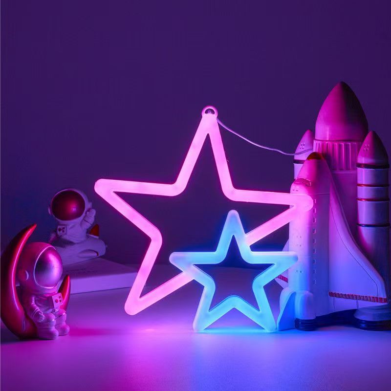 Neon light Planet design glowing