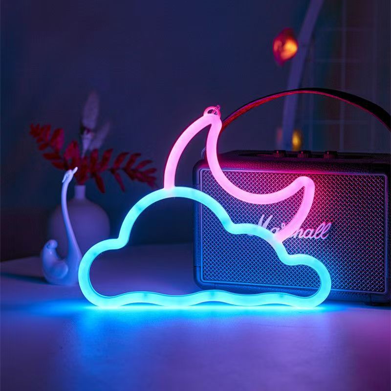 Neon light Cloud Lightning design