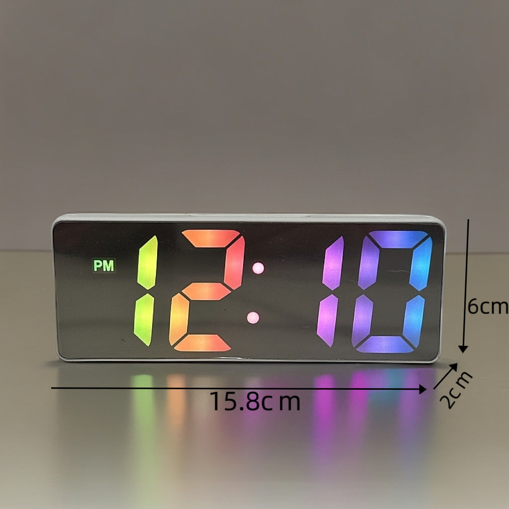 Lumora LED alarm clock side view and power connection