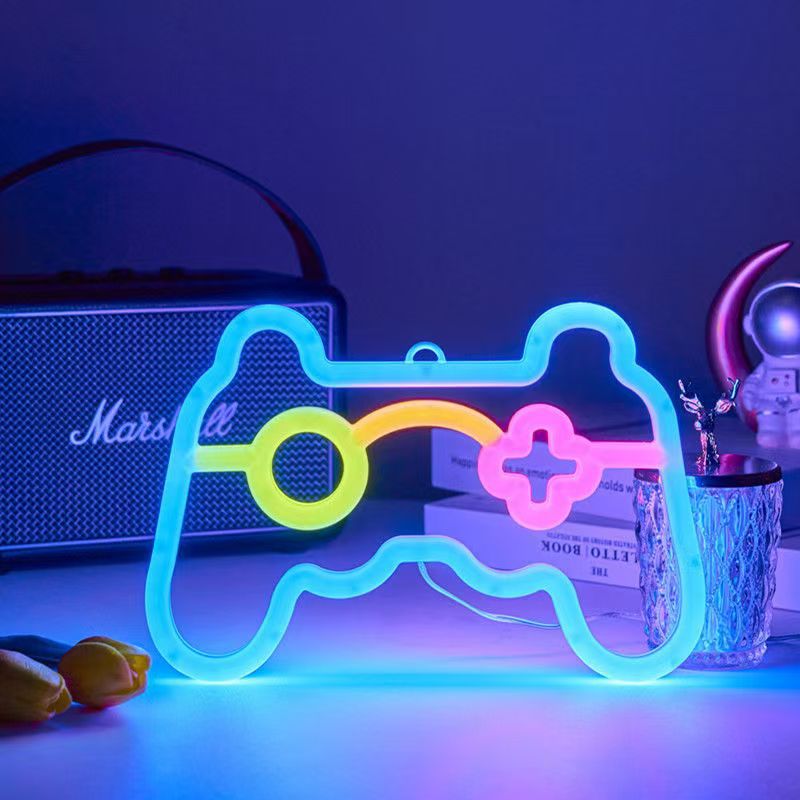 Neon light celestial design glowing