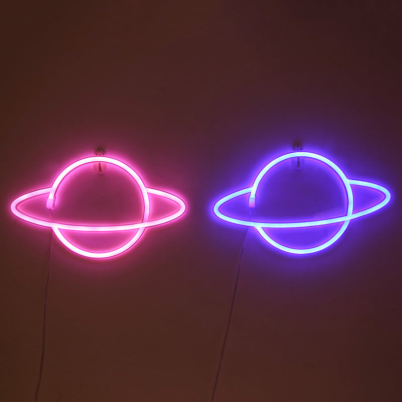Planet neon light dual power USB and battery options
