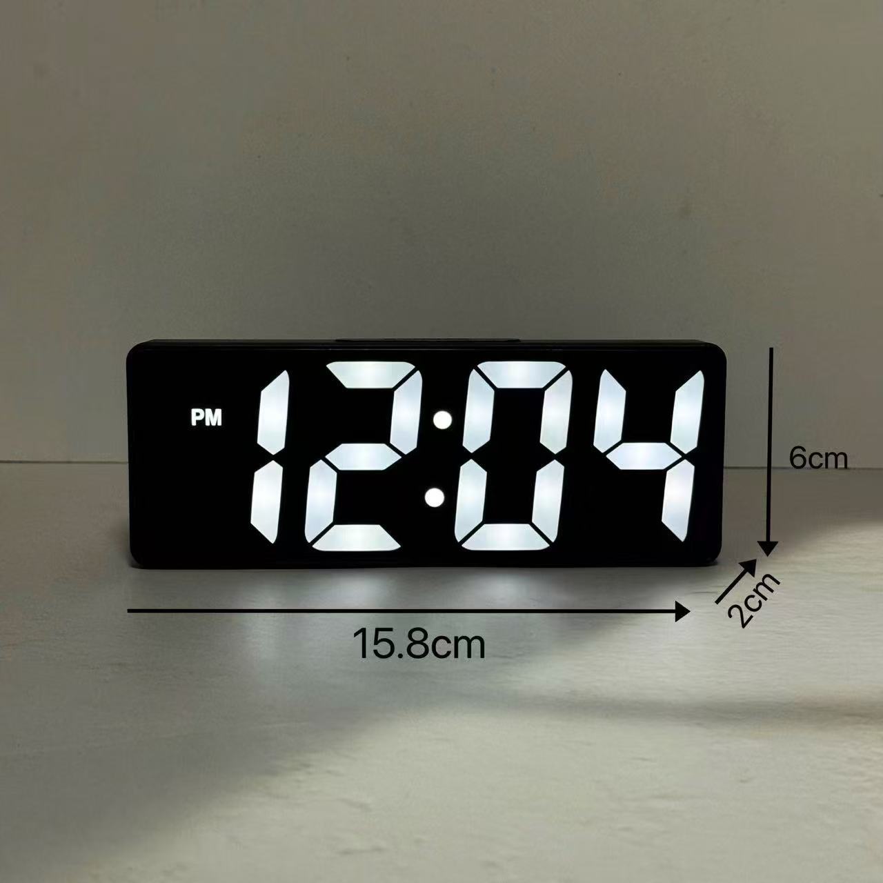 LED desk clock close-up showing clear bold digit display