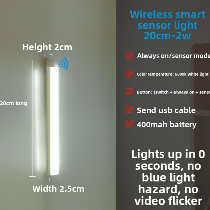 Smart cabinet light USB charging cable and adhesive mount