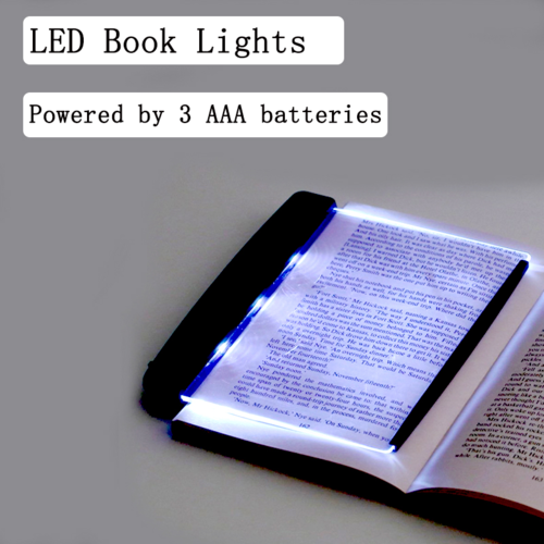 Book light clipped to tablet showing brightness settings