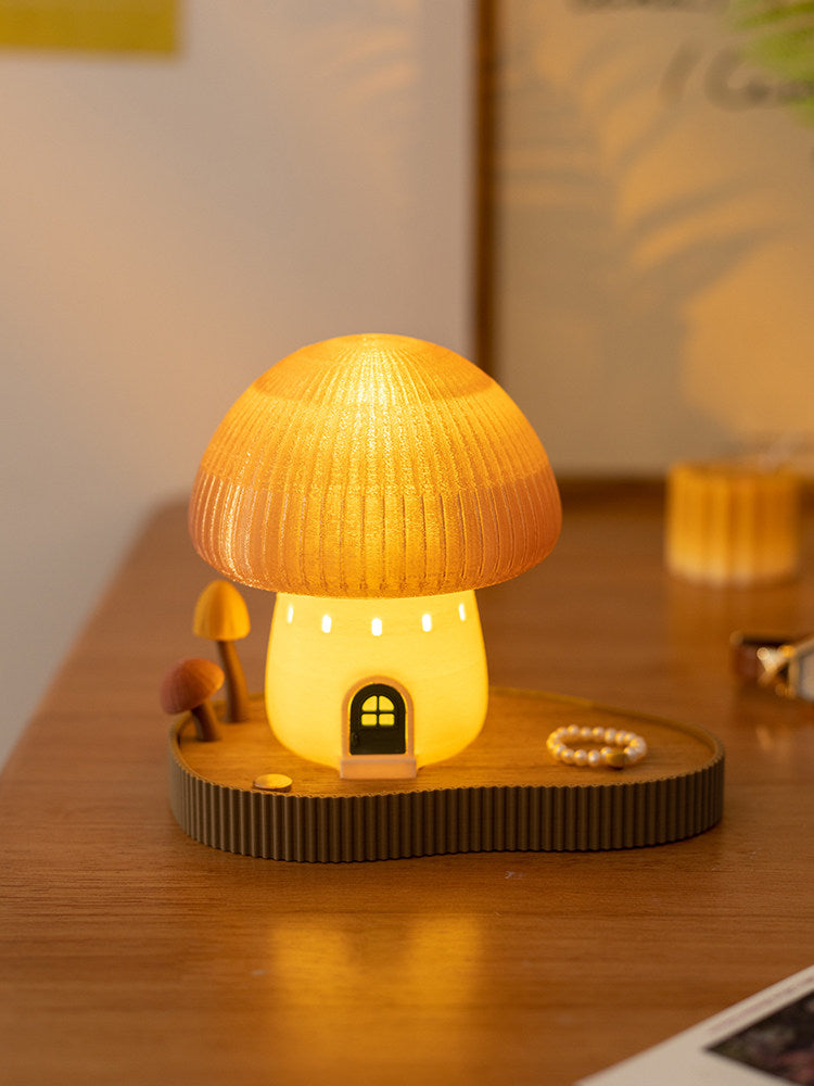 Lumora Cozy Mushroom Night Light micro landscape ornament glowing